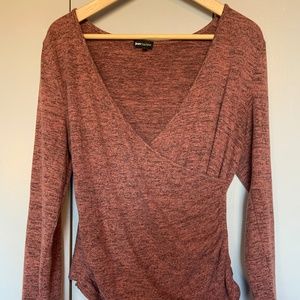 Dark Pink and Black Long Sleeve Shirt
